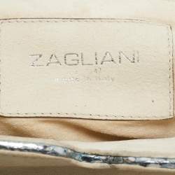 Zagliani Metallic Python Puffy Hobo