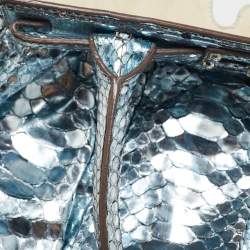 Zagliani Metallic Python Puffy Hobo
