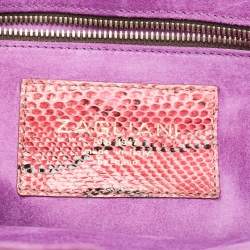 Zagliani Pink/Black Python Puffy Hobo