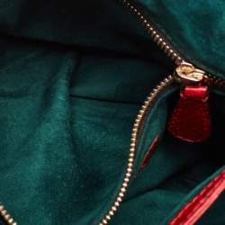 Zagliani Red Python Flap Chain Hobo