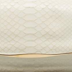 Zagliani White Python Oversized Flap Clutch