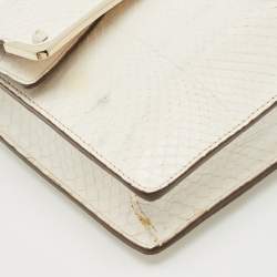Zagliani White Python Oversized Flap Clutch