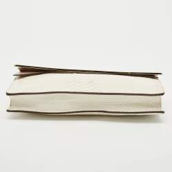 Zagliani White Python Oversized Flap Clutch