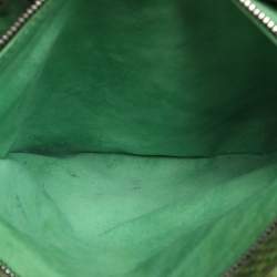 Zagliani Green Python Fringe Details Flap Shoulder Bag