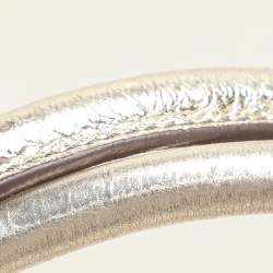 Pre Owned Zagliani Gold Crinkled Leather Side Zip Detail Tote