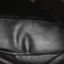 Pre Owned Zagliani Gold Crinkled Leather Side Zip Detail Tote