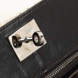 Pre Owned Zagliani Gold Crinkled Leather Side Zip Detail Tote