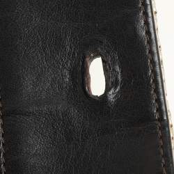 Pre Owned Zagliani Gold Crinkled Leather Side Zip Detail Tote