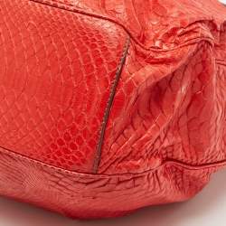 Zagliani Red Python JJ Flap Hobo