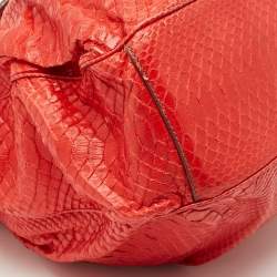Zagliani Red Python JJ Flap Hobo