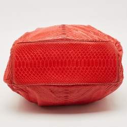 Zagliani Red Python JJ Flap Hobo