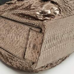 Pre Owned Zagliani Metallic Python Flap Hobo