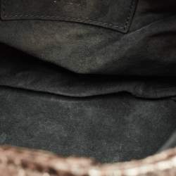 Pre Owned Zagliani Metallic Python Flap Hobo