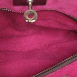 Pre Owned Zagliani Purple Python Turn Luck Clutch