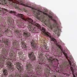 Pre Owned Zagliani Purple Python Turn Luck Clutch