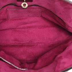 Pre Owned Zagliani Purple Python Turn Luck Clutch