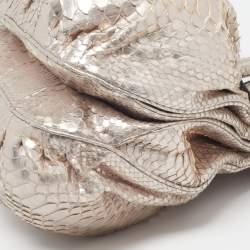 Pre Owned حقيبة هوبو زاغلياني منفوخة جلد ثعبان معدني وردي