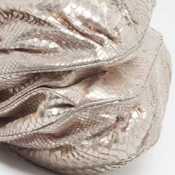 Pre Owned حقيبة هوبو زاغلياني منفوخة جلد ثعبان معدني وردي