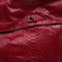 Zagliani Red Python Flap Hobo