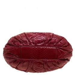 Zagliani Red Python Flap Hobo