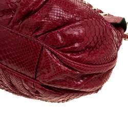 Zagliani Red Python Flap Hobo