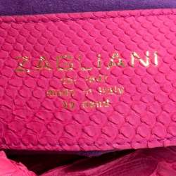 Zagliani Pink Python Chain Strap Hobo