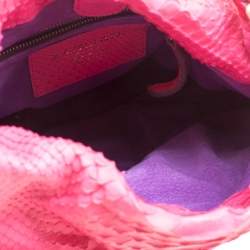 Zagliani Pink Python Chain Strap Hobo