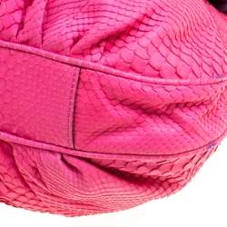 Zagliani Pink Python Chain Strap Hobo