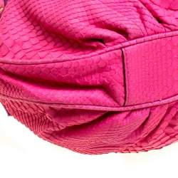 Zagliani Pink Python Chain Strap Hobo