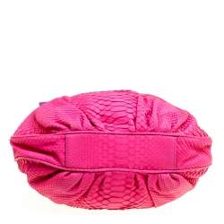 Zagliani Pink Python Chain Strap Hobo