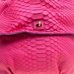 Zagliani Pink Python Chain Strap Hobo