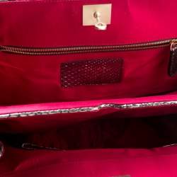Zagliani Black/Grey Python and Fabric Puffy Tote