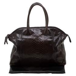 Zagliani Brown Python Tomodachi Weekender Bag