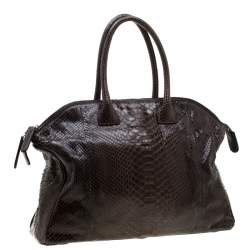 Zagliani Brown Python Tomodachi Weekender Bag
