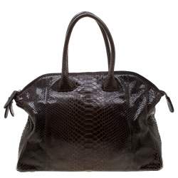 Zagliani Brown Python Tomodachi Weekender Bag