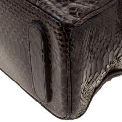 Zagliani Brown Python Tomodachi Weekender Bag