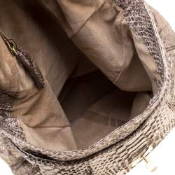 Zagliani Beige Metallic Python JJ Hobo