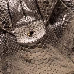 Zagliani Beige Metallic Python JJ Hobo
