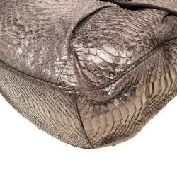 Zagliani Beige Metallic Python JJ Hobo