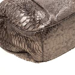 Zagliani Beige Metallic Python JJ Hobo