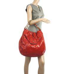 Zagliani Red Matte Python JJ Bag