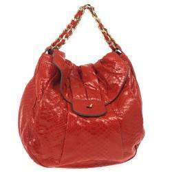 Zagliani Red Matte Python JJ Bag