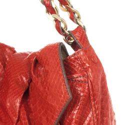 Zagliani Red Matte Python JJ Bag