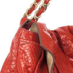 Zagliani Red Matte Python JJ Bag
