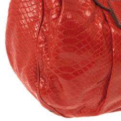 Zagliani Red Matte Python JJ Bag