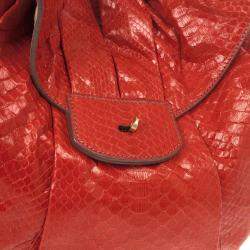 Zagliani Red Matte Python JJ Bag