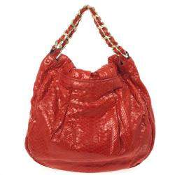 Zagliani Red Matte Python JJ Bag