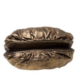 Zagliani Gold/Black Leather Puffy Hobo