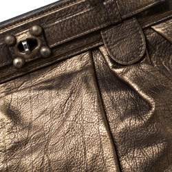 Zagliani Gold/Black Leather Puffy Hobo