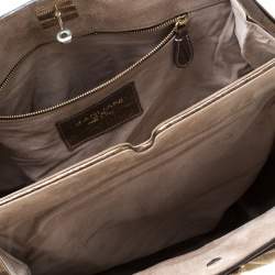 Zagliani Gold/Black Leather Puffy Hobo
